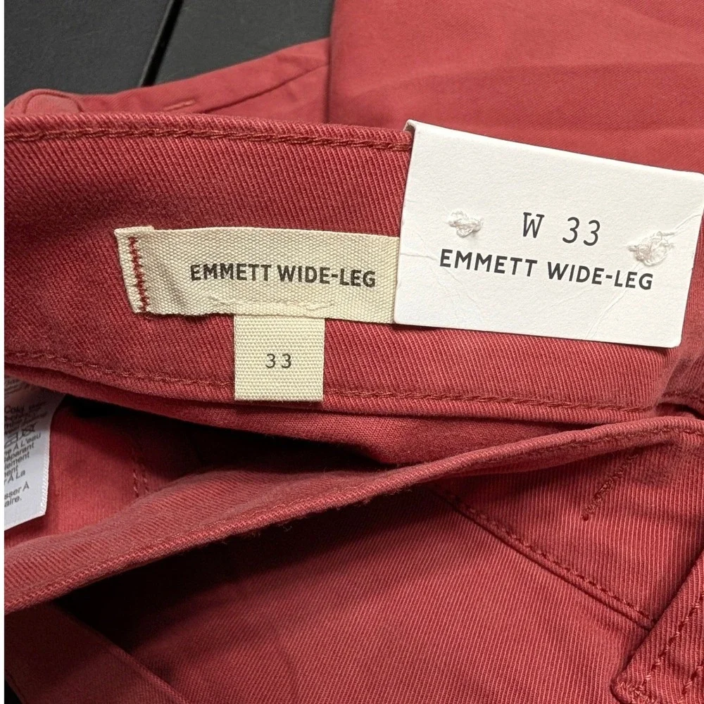 Madewell Emmett Wide-Leg Patch Pocket Pants Antique Rose Red Size 33‎ NEW